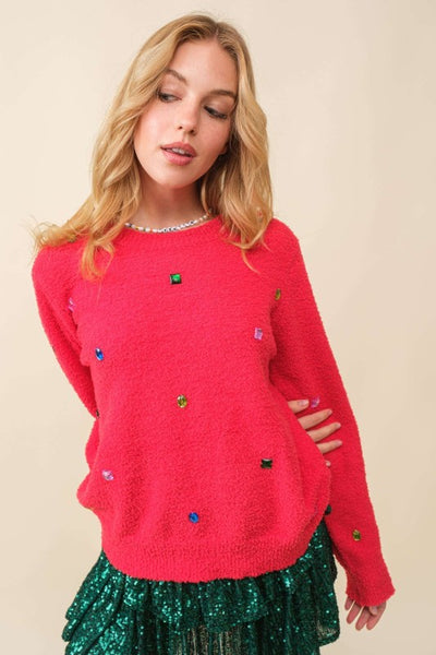Red Jewel Sweater