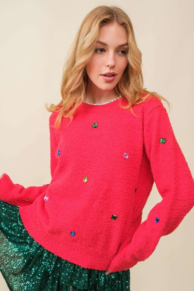Red Jewel Sweater