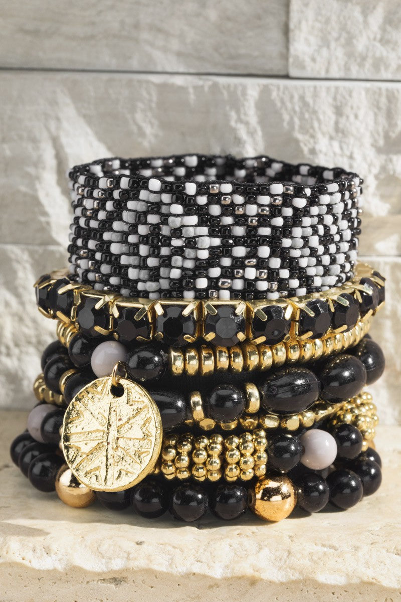 Black & Gold Bracelet Set