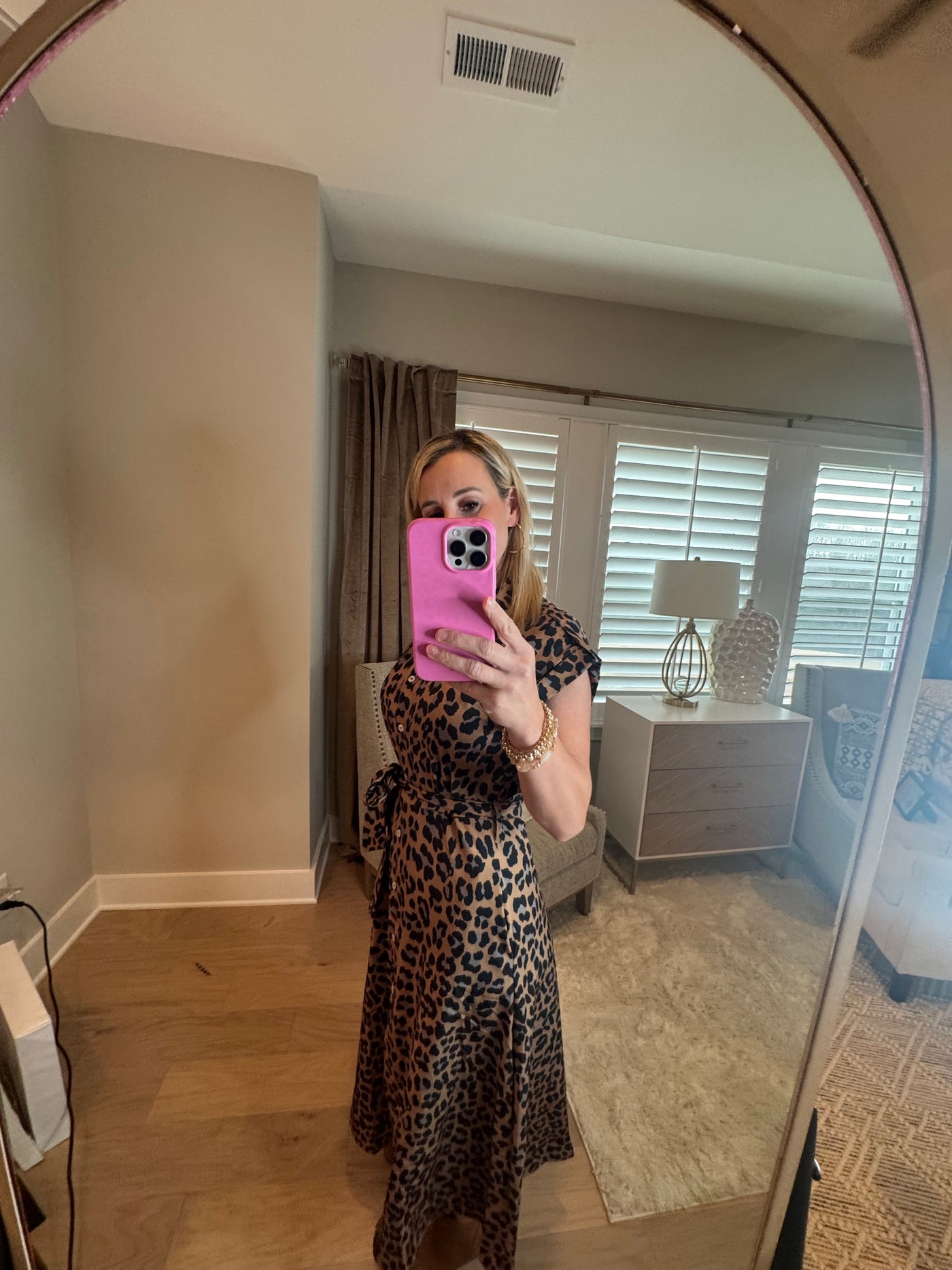 Leopard Midi Dress with pockets