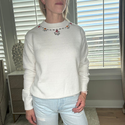 White Jewel Sweater