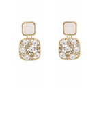 Gold Square Earrings