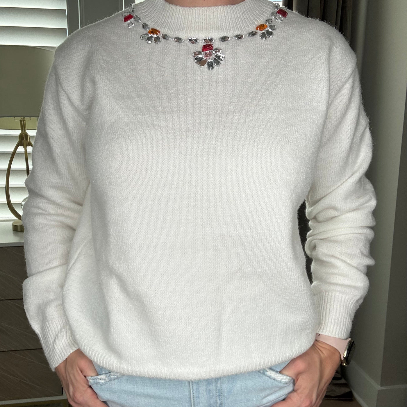 White Jewel Sweater