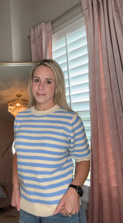 Blue & White Stripe Top