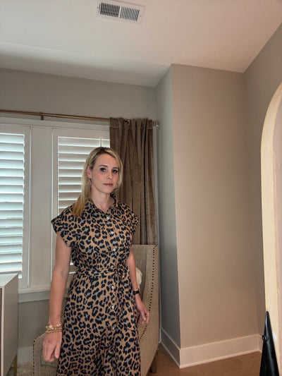 Leopard Midi Dress with pockets