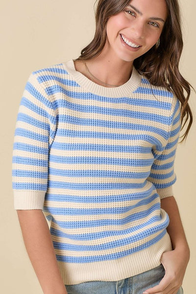 Blue & White Stripe Top