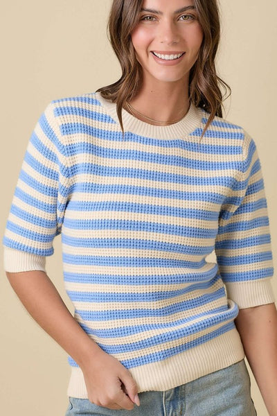 Blue & White Stripe Top