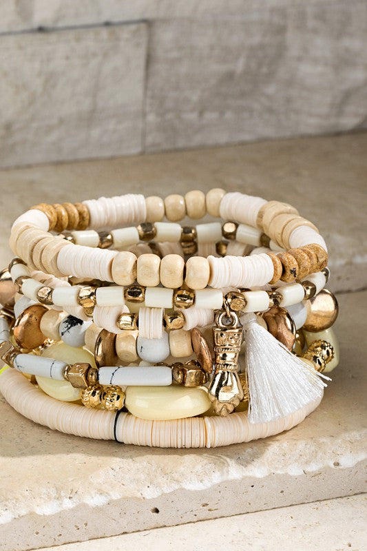 Ivory/Gold Bracelet Set