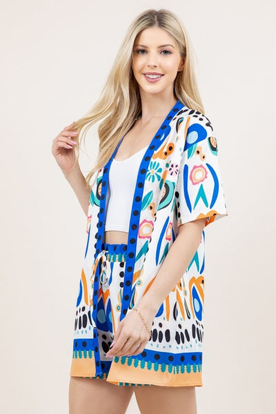 Blue Print Top & Short Set