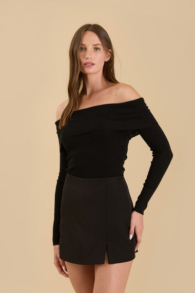 Black off the shoulder sweater