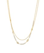 Layered Crystal & Gold Necklace