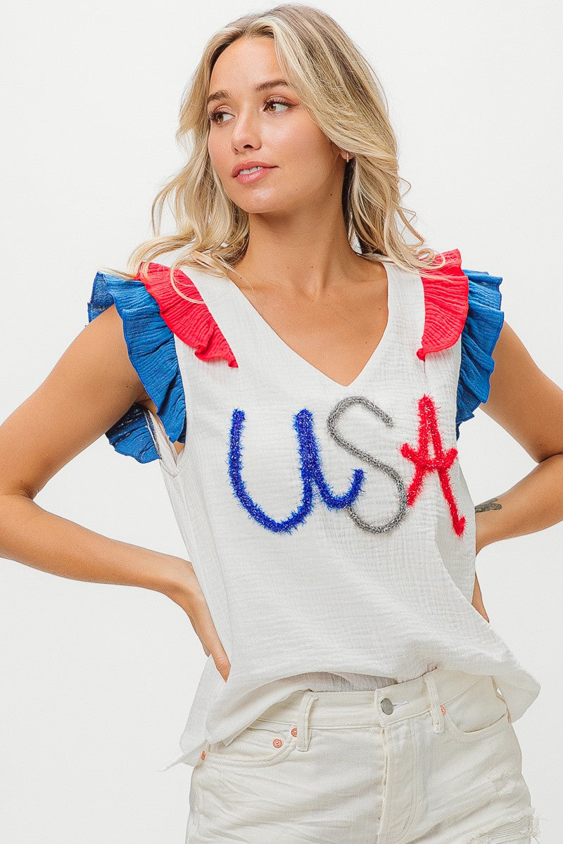 USA Tinsel Top