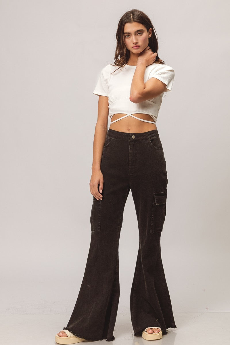 Black Bell Bottom Pants