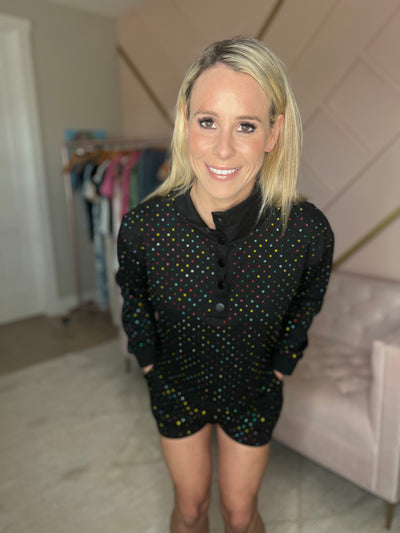Black Sparkle Pullover Top