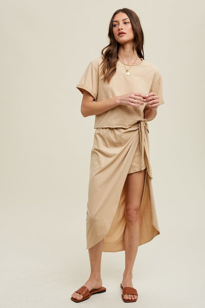 Natural Two Piece Skort Set