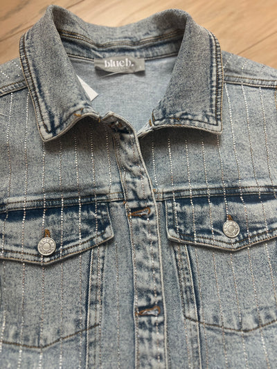 Denim Rhinestone Embellished Vest