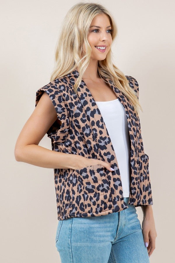 Leopard Quilted Vest