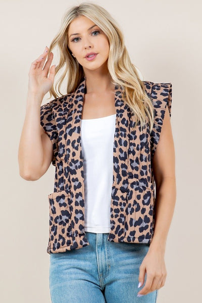 Leopard Quilted Vest