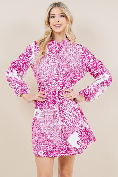 Pink "Bella" Dress with Belt