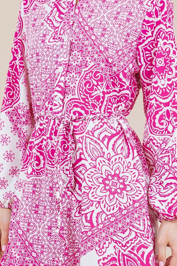 Pink "Bella" Dress with Belt