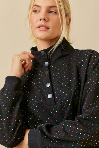 Black Sparkle Pullover Top